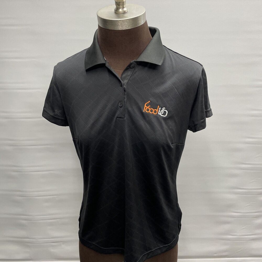 Adidas ClimaCool Golf Women’s Size M Short Sleeve Polo Shirt Black Foodies Logo